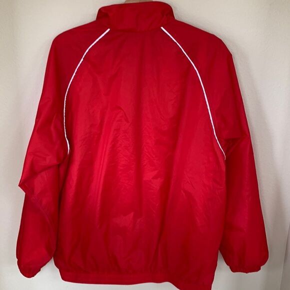 Red Wisconsin Coat Vintage Adidas Badgers Varsity Windbreaker Zip-up‎ Mens Large - Picture 4 of 10